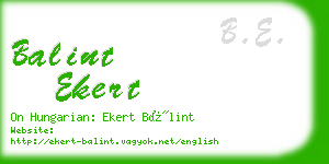 balint ekert business card